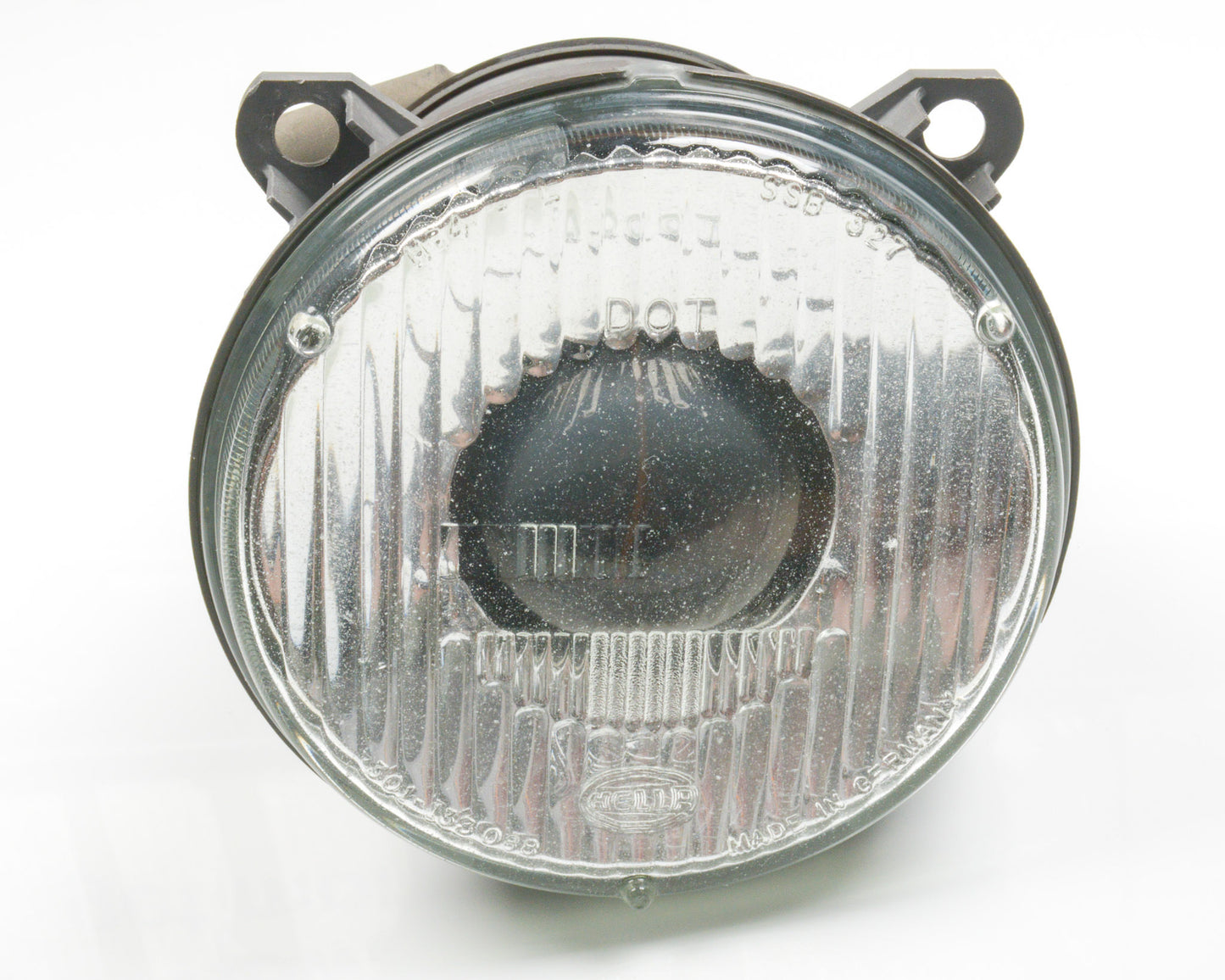 Car headlight lens on a white background