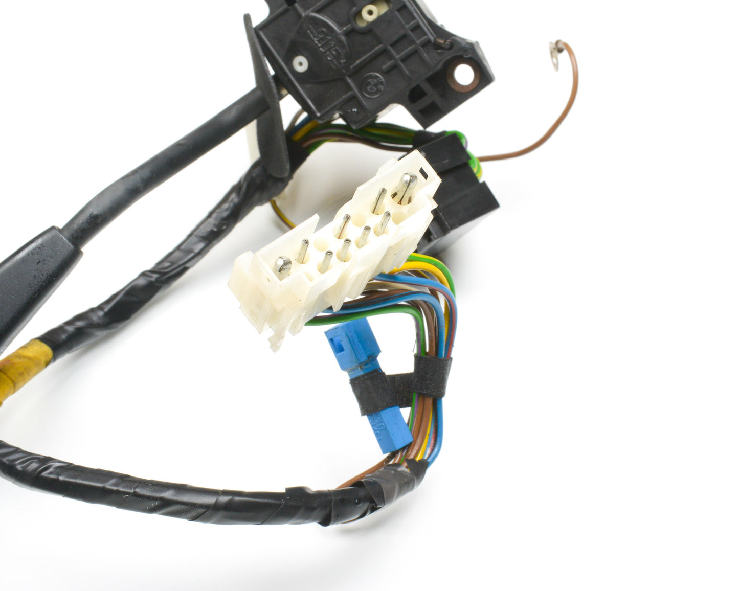 Wiring harness with connectors on a white background