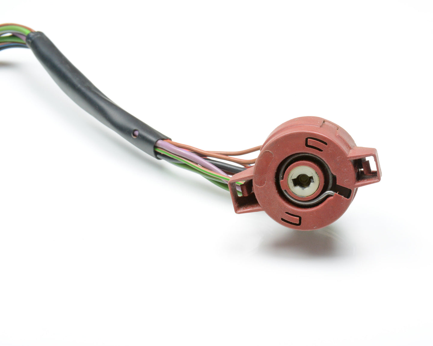 Electrical connector with wires on a white background