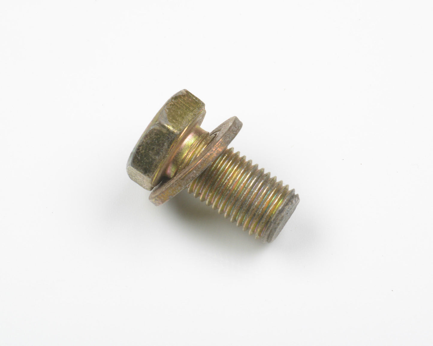 Metal screw on a white background
