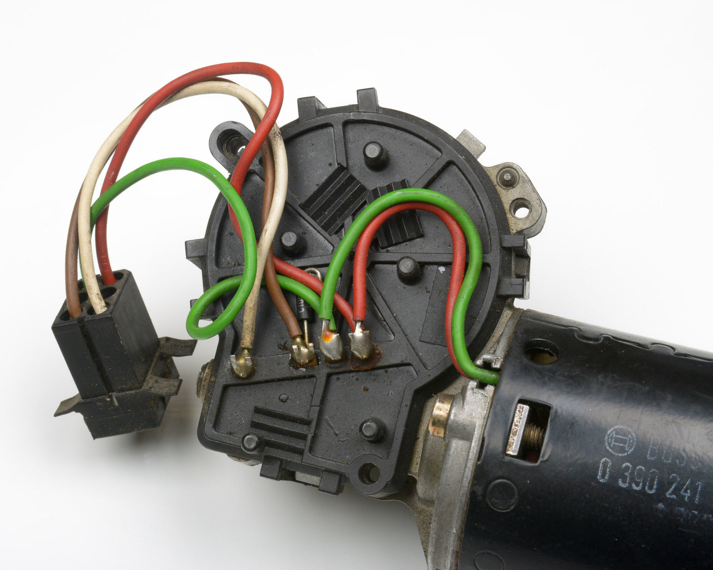 Electrical motor with wiring on a white background