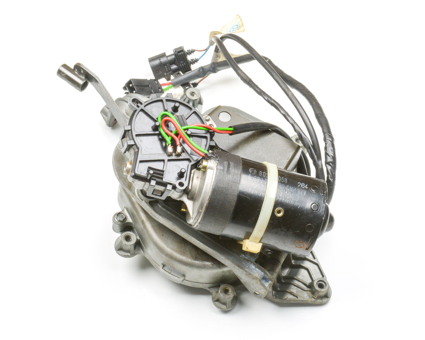 Mechanical component with wiring on a white background