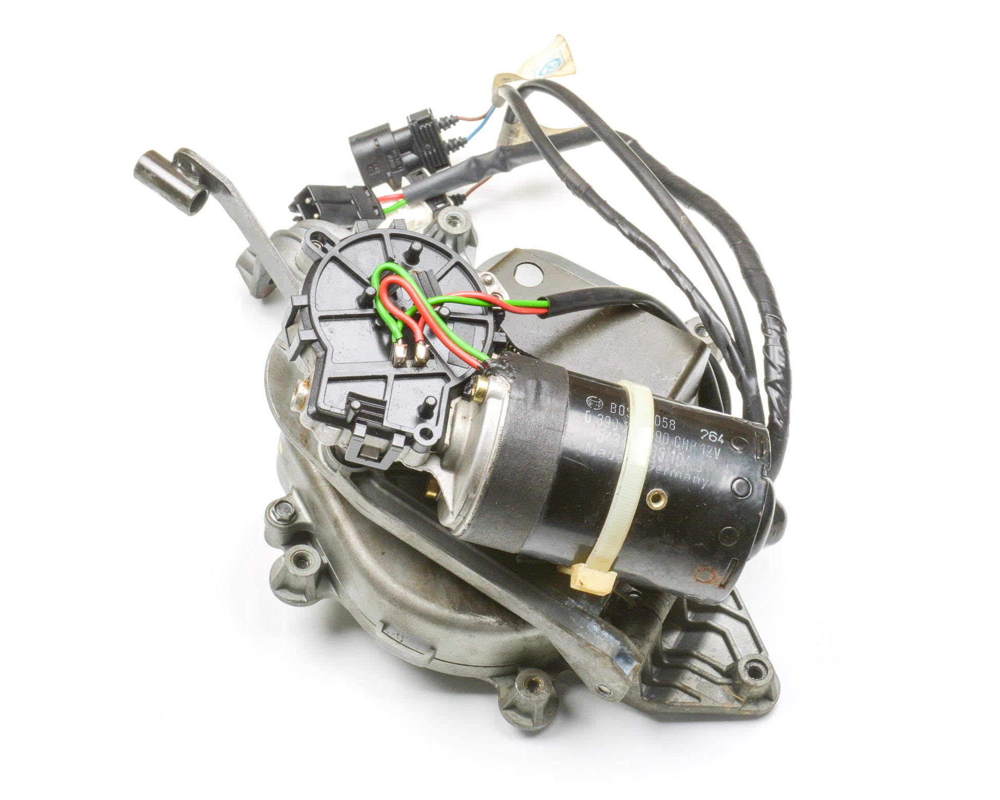 Mechanical component with wiring on a white background