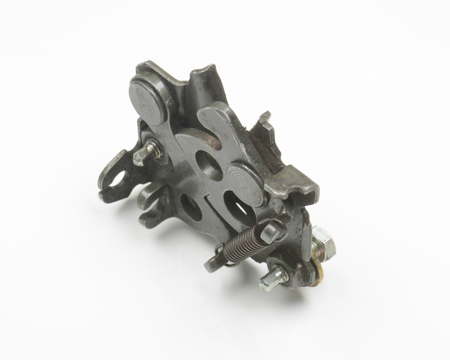 Metal mechanical component on a white background